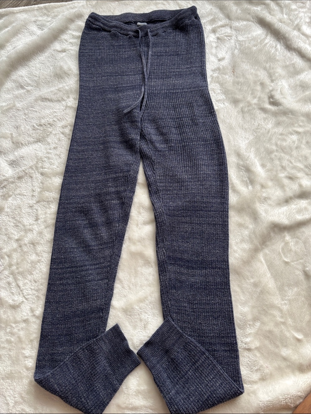 aerie Ribbed Knit Lounge Pants - Navy Blue